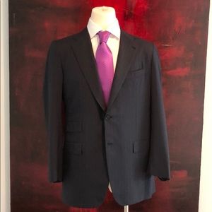 KITON Navy Pin Stipe Suit